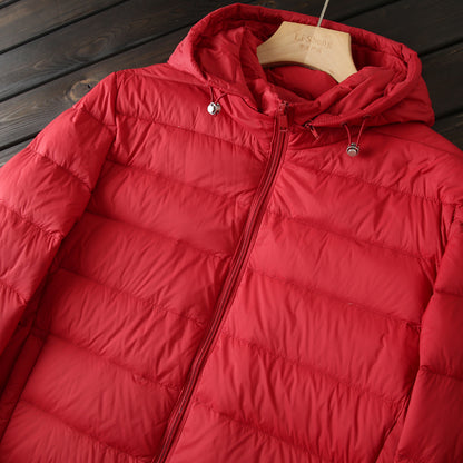 Men's Export Overstock Lightweight Hooded Down Jacket - Autumn Winter Warm Short Cold-Proof Coat