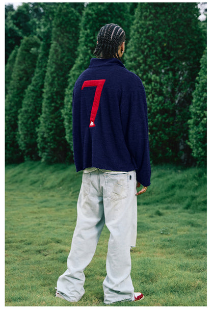 Remedy Inge Sheep” Embroidered Unisex Sweater – American Turn-Down Collar Spring/Autumn Knit
