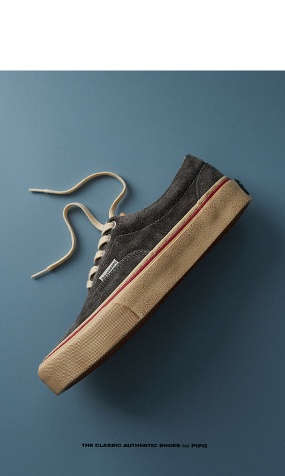 men's and women's washed suede canvas shoes platform vulcanized shoes vintage Japanese breathable board shoes 2026 spring/summer