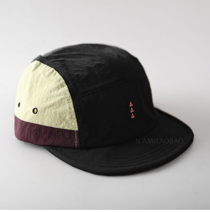 Quick-Dry Color-Block Short Brim Cap – Letter Print Sporty Unisex – cap | japanese streetwear | vintage workwear | unisex | Yamalinclothes
