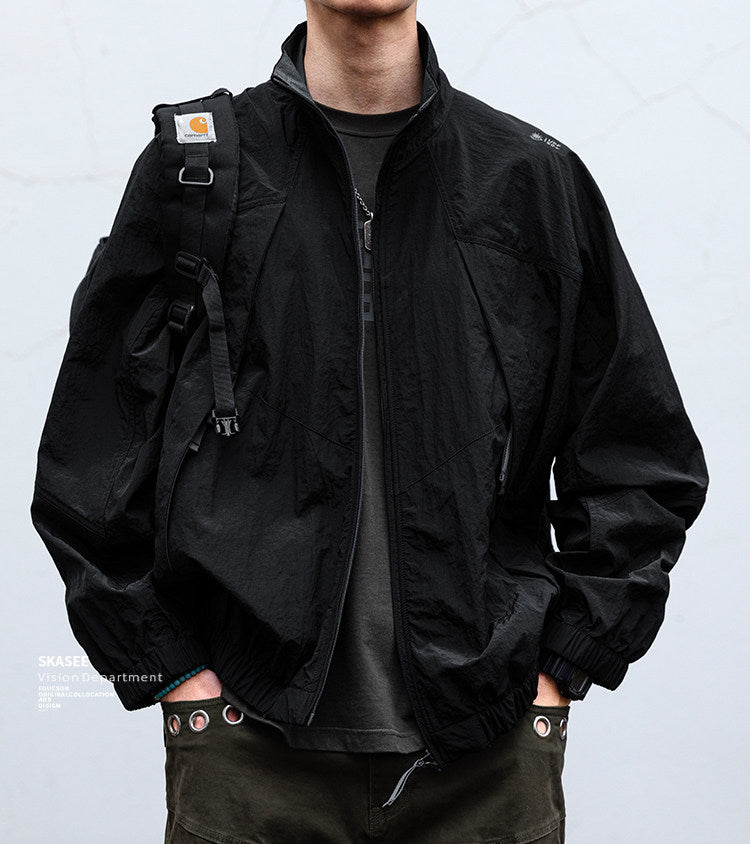 Quick-Dry Stand-Collar Outdoor Jacket – Mountain Oversized Unisex – Japanese vintage | fall outfits 2026 | fall winter outfits | classy winter outfits | lazy comfy outfits | japanese streetwear | vintage workwear | yamalin clothes | Yamalinclothes
