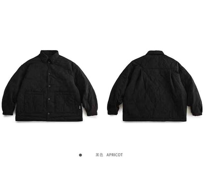 japanese Minimalist Quilted Cotton Jacket - Lightweight Couple Coat