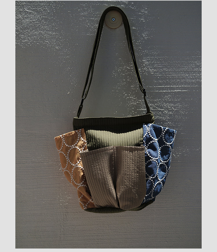 Original Patchwork Large Capacity Crossbody Bag Retro New Chinese Style Embroidered Tote Bag for Women