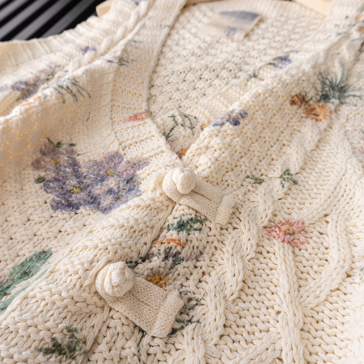 Mori Girl Floral Knitted Sweater Vest – Retro Button Sleeveless Knit