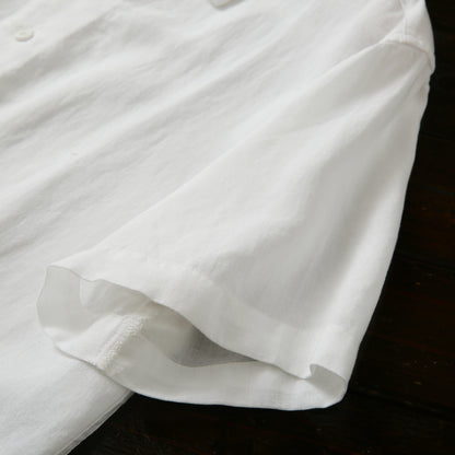 Cool Antibacterial Linen/Lyocell Men's Summer Turn-down Collar Loose Casual Short Sleeve Shirt Top