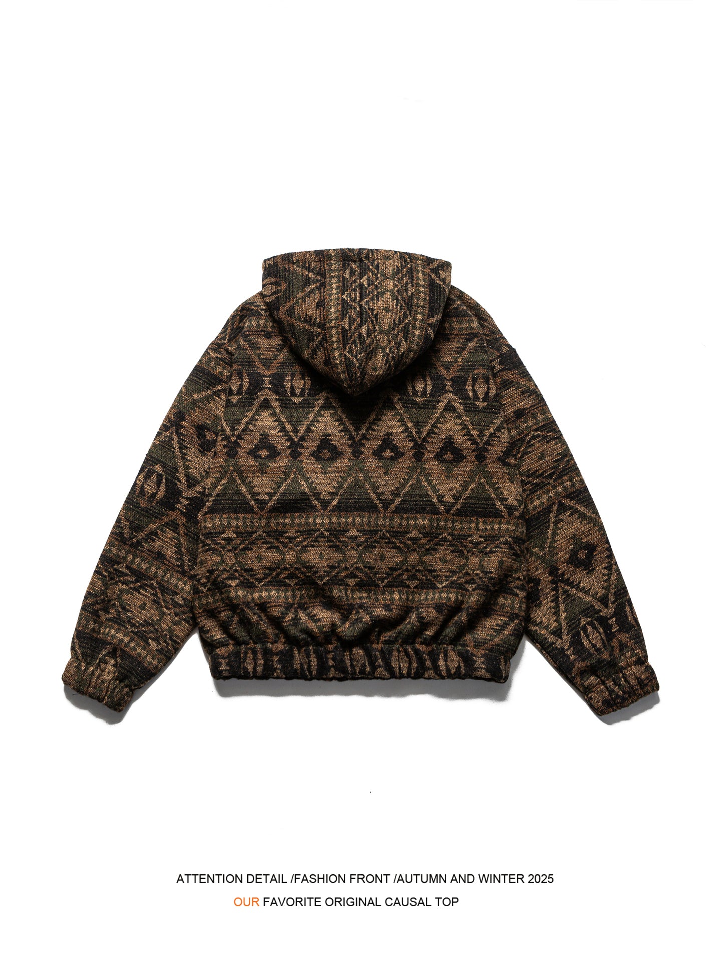 Retro Ethnic Color-Block Heavyweight Hoodie – National Trend Unisex Streetwear