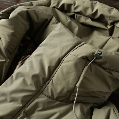 Men's Plus Size 800 Fill Power Mid-Length Down Jacket - Euro-American Style Hooded Thickened Cold-Resistant Warm Coat
