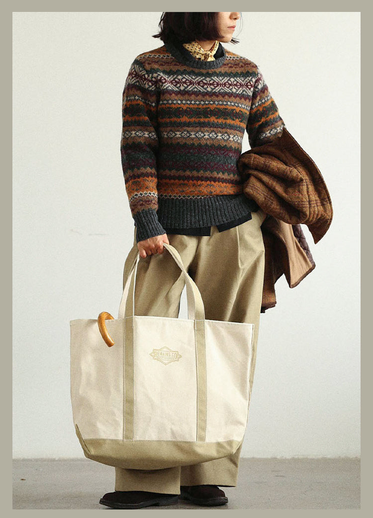 Vintage Floral Fair Isle Shetland Wool Sweater – Unisex Long Sleeve