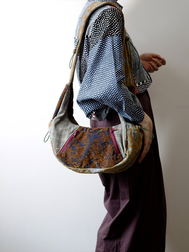 Original New Retro Color-Block Crossbody Bag Niche Patchwork Underarm Bag Commuter Fashion Shoulder Bag