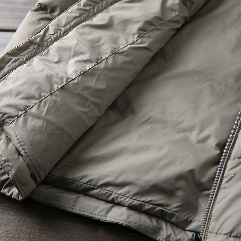 Men's Plus Size Lightweight High-Fluffy Down Jacket - Winter Stand Collar Warm Export Overstock Coat