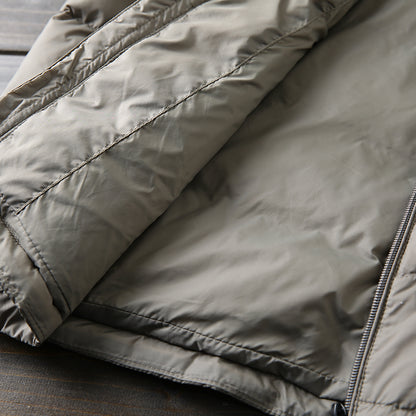 Men's Plus Size Lightweight High-Fluffy Down Jacket - Winter Stand Collar Warm Export Overstock Coat