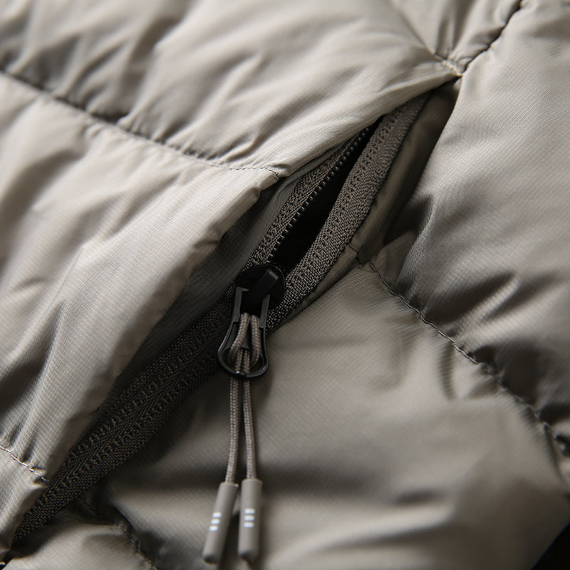 Men's Plus Size Lightweight High-Fluffy Down Jacket - Winter Stand Collar Warm Export Overstock Coat