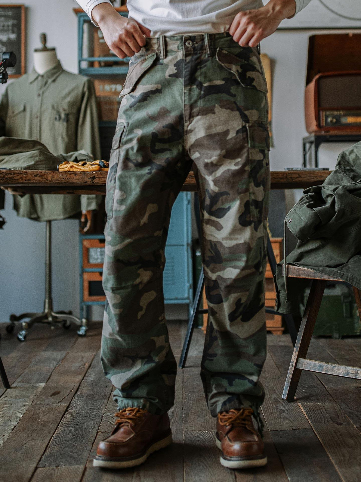 Indigo Washed Tactical Cargo Pants – American Retro Military Pocket Unisex – Pants | japanese streetwear | vintage workwear | unisex | Yamalinclothes