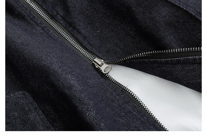 Hooded Denim Zip-Up Jacket – Japanese Vintage Loose Unisex