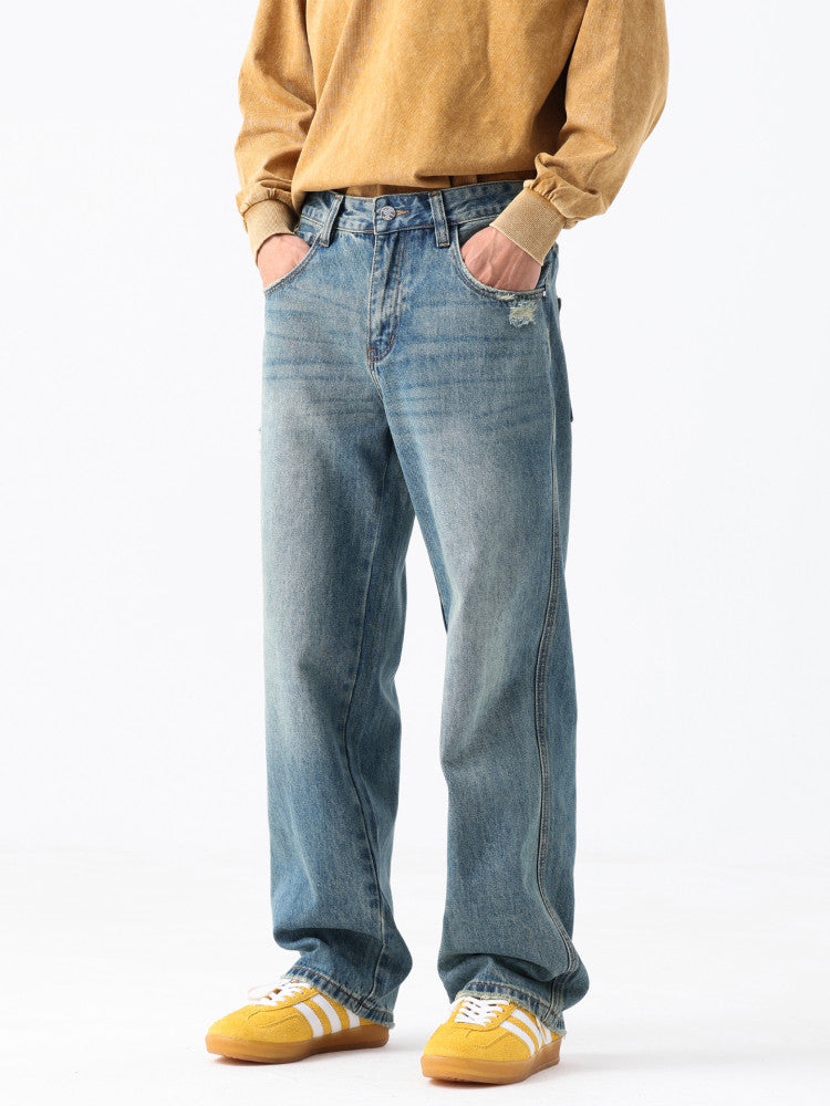 Washed Blue Jeans – Relaxed Straight Leg | Yamalinclothes