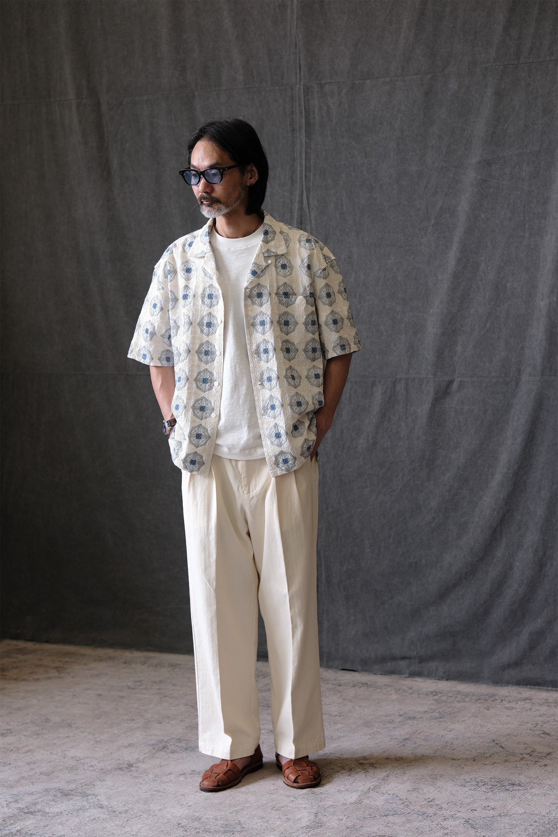 Vintage Kangzheng Labour Union Vintage 100 needle jacquard short sleeves Hawaiian Cuban lining LU958 – Japanese vintage | yamalin clothes | Yamalinclothes