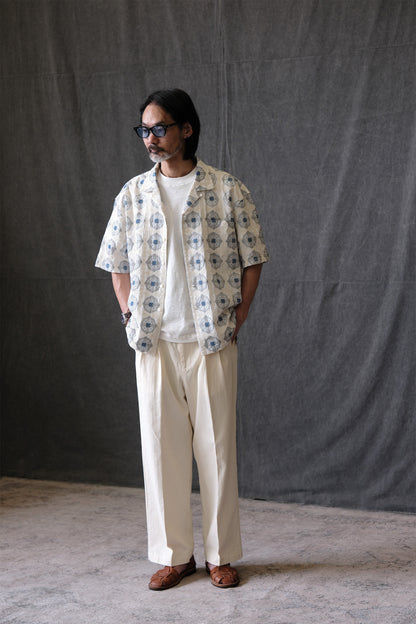 Vintage Kangzheng Labour Union Vintage 100 needle jacquard short sleeves Hawaiian Cuban lining LU958 – Japanese vintage | yamalin clothes | Yamalinclothes