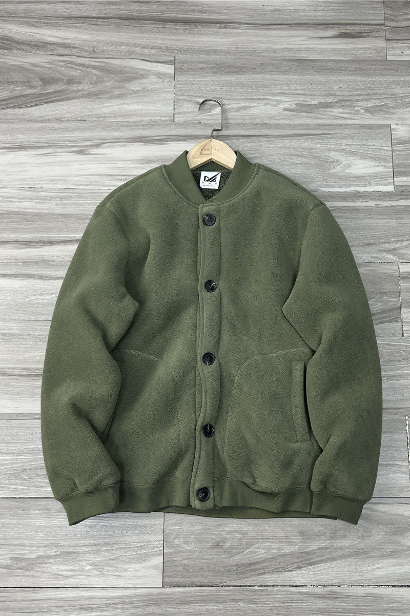 Fleece Lambswool Baseball Collar Jacket – Windproof Loose Unisex – Coats Jackets | japanese streetwear | vintage workwear | unisex | Yamalinclothes