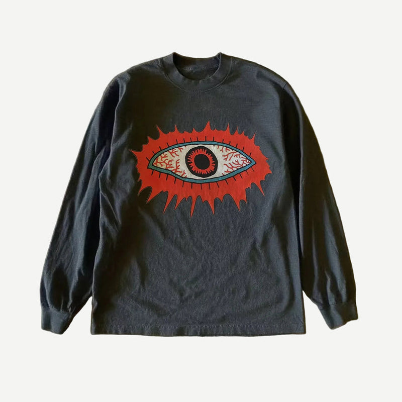 260g Heavyweight Cotton Long Sleeve T-Shirt – Niche Unisex American Retro