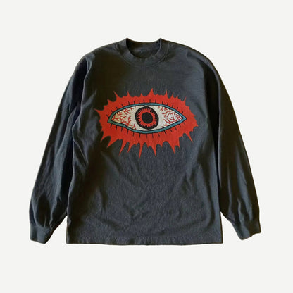 260g Heavyweight Cotton Long Sleeve T-Shirt – Niche Unisex American Retro