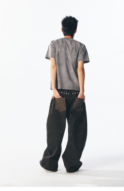 Irregularly patterned patchwork short-sleeved T-shirt – Japanese vintage | yamalin clothes | Yamalinclothes