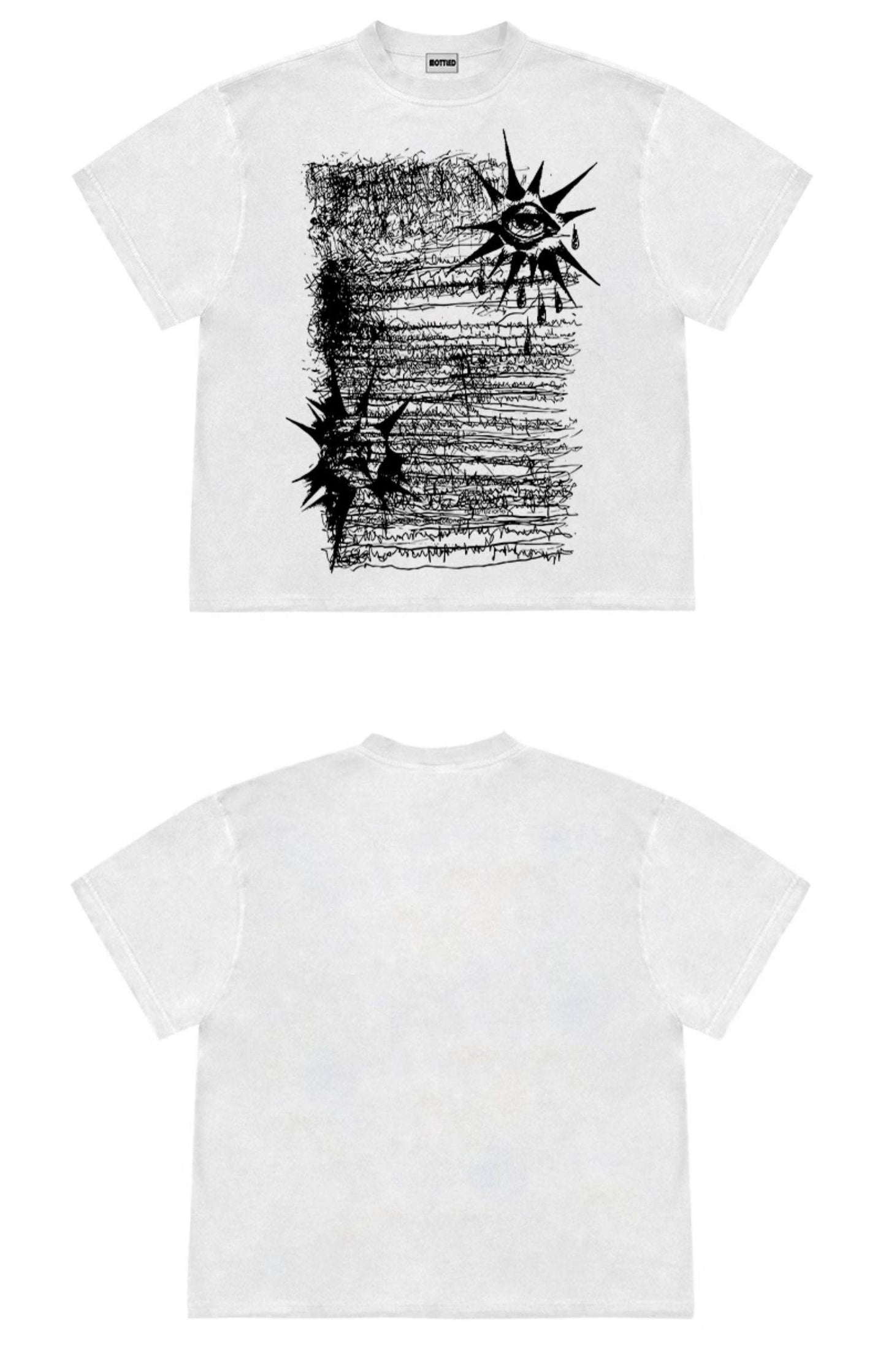 260G Heavy Y2K Red Short Sleeve Tee – Visual Goth Unisex Niche Streetwear – Japanese vintage | yamalin clothes | Yamalinclothes