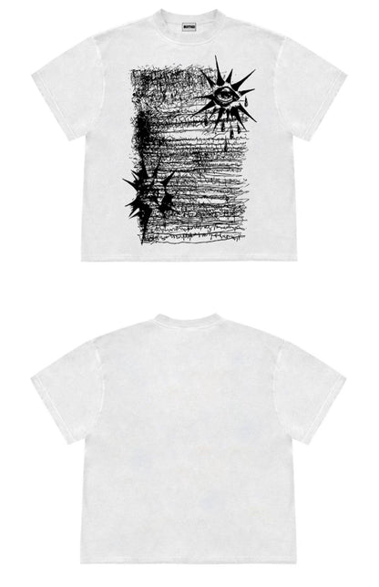 260G Heavy Y2K Red Short Sleeve Tee – Visual Goth Unisex Niche Streetwear – Japanese vintage | yamalin clothes | Yamalinclothes