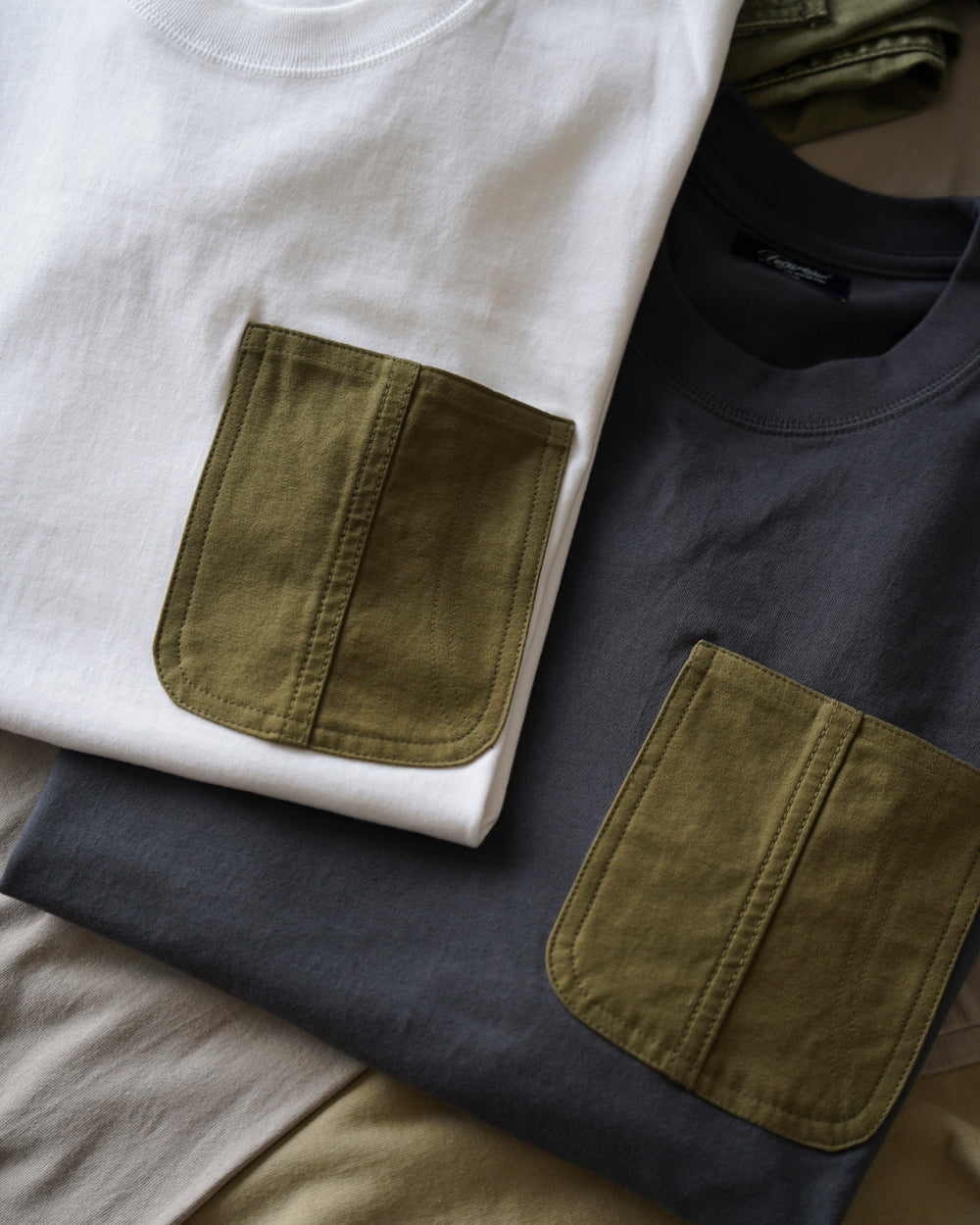 Japanese Workwear Military Pocket Tee – Unisex Loose Short Sleeve T-Shirt