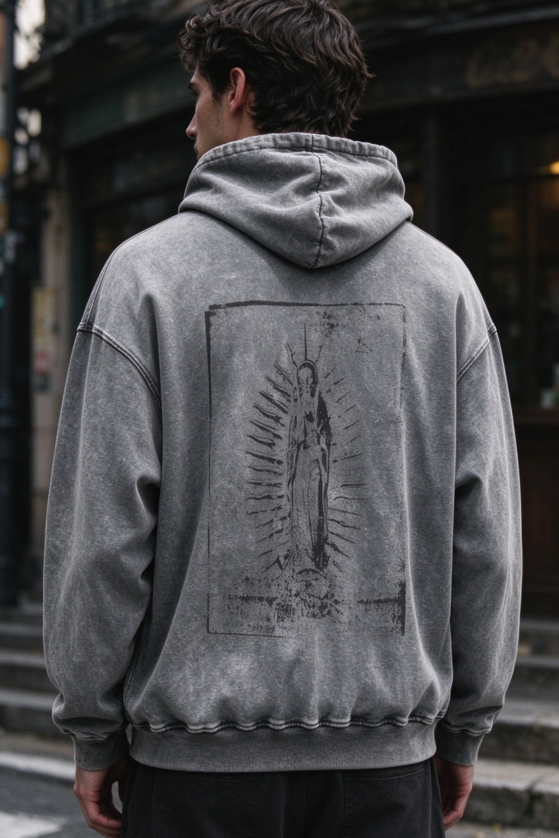 Washed Graphic Hoodie – Faded Back Print