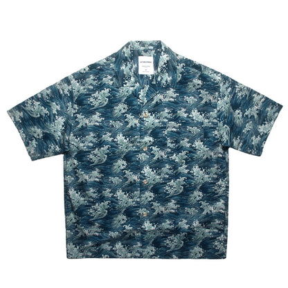 Seersucker Cuban Collar Printed Shirt – Men's Vintage Beach Short Sleeve