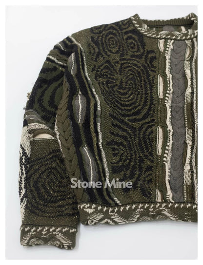 KA02 Spot small Japanese retro navy maze knit sweater pullover thickening