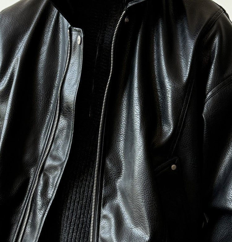 Soft PU Double-Layer Lapel Leather Jacket – American Retro Oversized Unisex – Japanese vintage | fall outfits 2026 | fall winter outfits | classy winter outfits | lazy comfy outfits | japanese streetwear | vintage workwear | yamalin clothes | Yamalinclothes