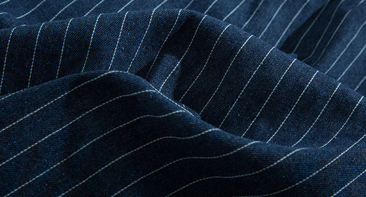 Striped Denim Shirt – Asymmetric Chest Pockets | Yamalinclothes