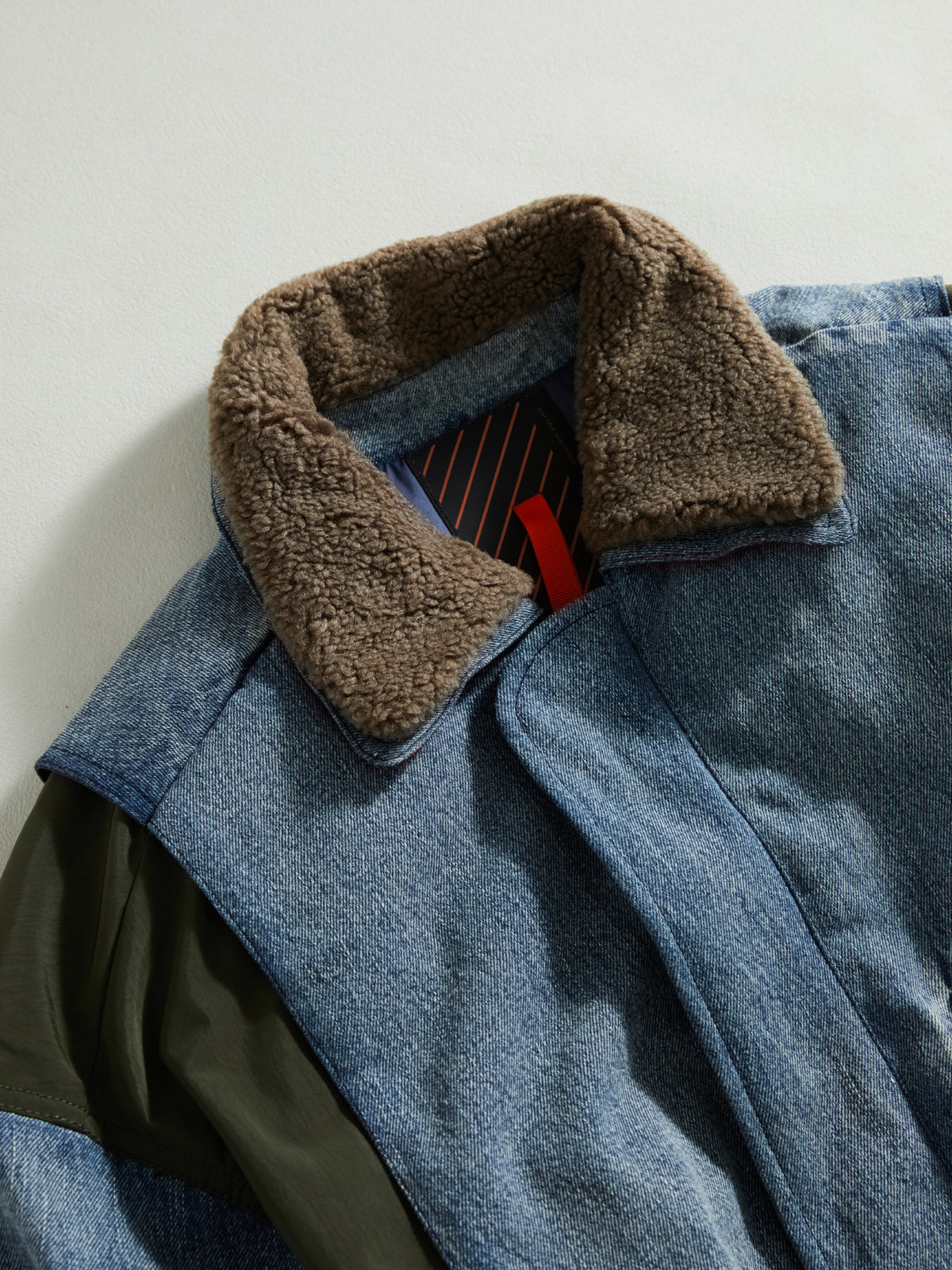 Heavyweight Washed Deconstructed Down Denim Jacket – Oversized Unisex
