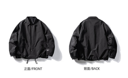 Japanese Vintage Letter Embroidered Lapel Coach Jacket – Oversized Unisex – Japanese vintage | yamalin clothes | Yamalinclothes