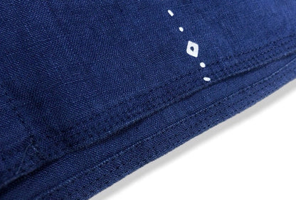Blue Dyed Denim Print Stitching Shirt – Japanese Retro Unisex Casual