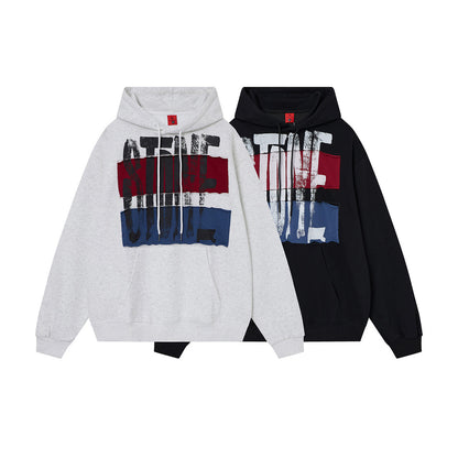 Hand-Painted Appliqué Letter Hoodie – American Vintage Oversized Unisex – Hoodies | japanese streetwear | vintage workwear | unisex | Yamalinclothes