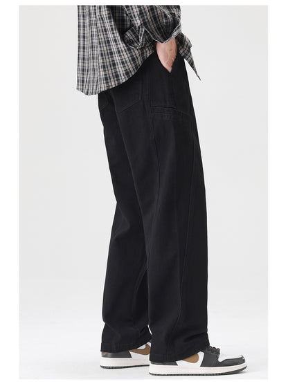 Spring New Cotton Japanese Ami Clicker Straight Cargo Pants Men's Trendy Wide-Leg Slacks | Japanese vintage | yamalin clothes | Yamalinclothes