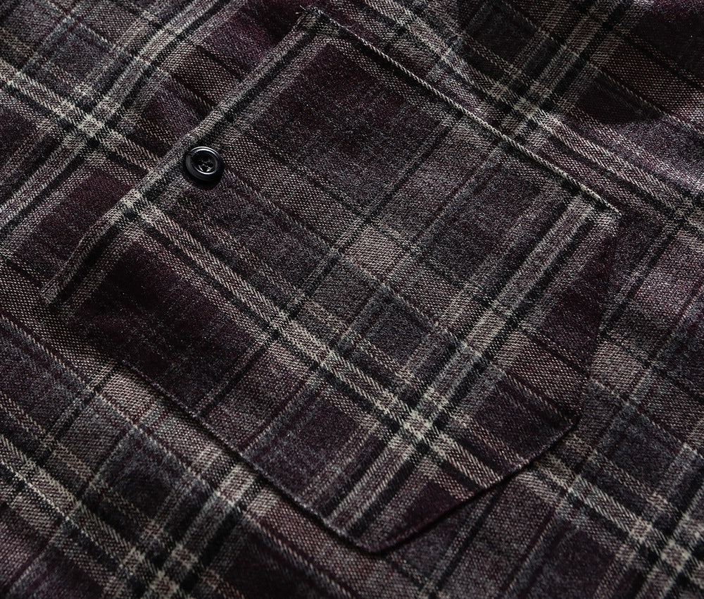 Japanese Vintage Large Plaid Wool-Blend Long-Sleeve Shirt – Oversized Unisex