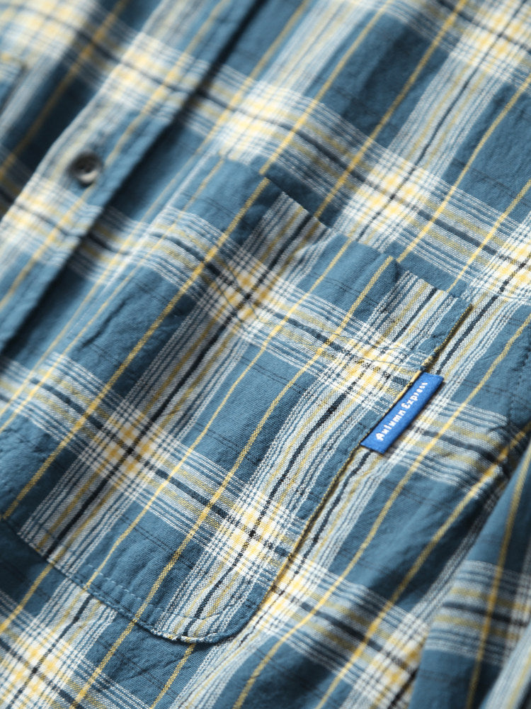 Washed Plaid Casual Shirt – American Retro Unisex Spring Autumn