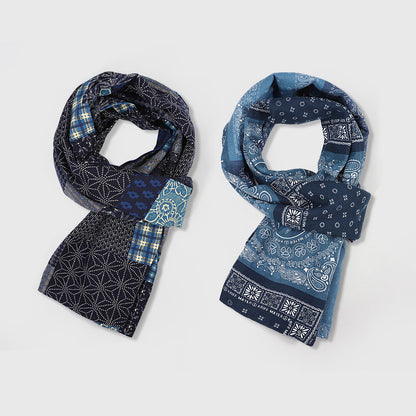 Ethnic Paisley Cotton Scarf – Vintage Patchwork Print Unisex Autumn Winter Wrap