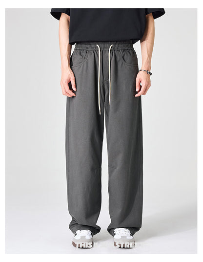 {{ Japanese Tencel Lyocell Loose Straight Cargo Pants – Cool Summer Slacks for Men – Japanese vintage | yamalin clothes | Yamalinclothes }}