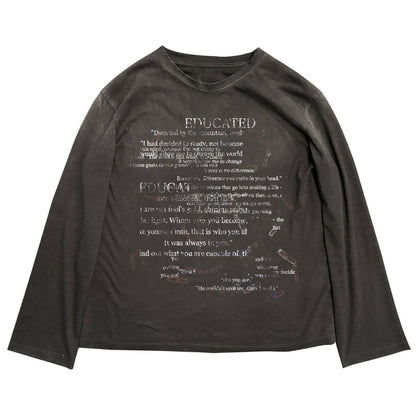 Punk Irregular Hem Long Sleeve T-Shirt – Vintage Distressed Loose Unisex