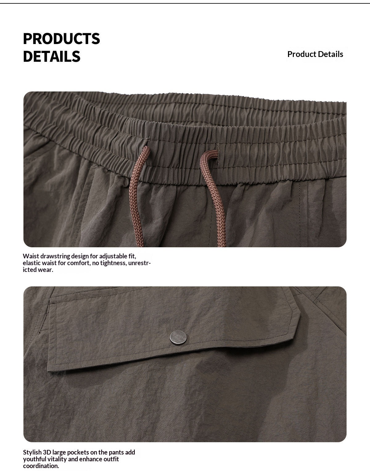 Quick-drying cargo paratrousers, sports shorts, men's summer new style, thin, loose, wide-leg casual mid-length pants | Japanese vintage | yamalin clothes | Yamalinclothes