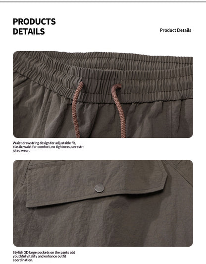 Quick-drying cargo paratrousers, sports shorts, men's summer new style, thin, loose, wide-leg casual mid-length pants | Japanese vintage | yamalin clothes | Yamalinclothes