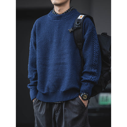 American Vintage Heavyweight Chunky Knit Pullover Sweater – Loose Unisex Autumn Winter – Japanese vintage | yamalin clothes | Yamalinclothes