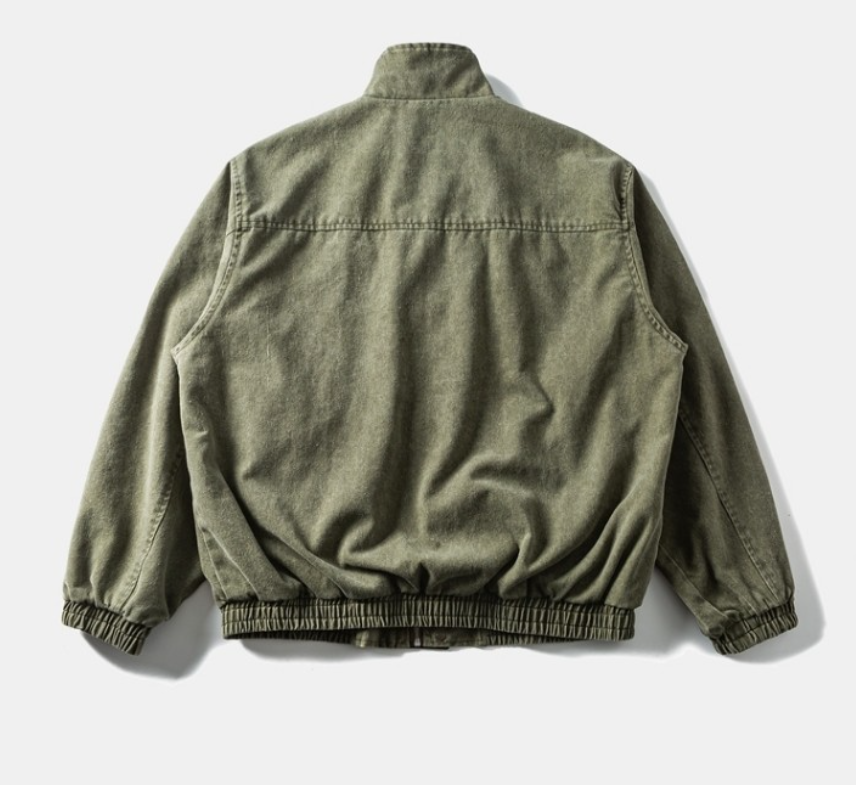 Japanese Workwear Multi-Pocket Stand Collar Jacket – Loose Oversized Men's Coat