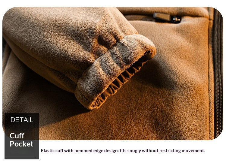 Fleece Thickened Reversible Stand Collar Jacket – Warm Unisex Autumn Winter