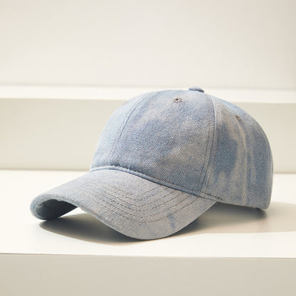 Blue washed denim baseball hat women's spring and summer street outing, versatile sunscreen shade cap, small face – cap | japanese streetwear | vintage workwear | unisex | Yamalinclothes