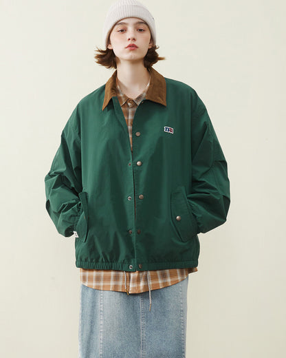 Retro Corduroy Hunting Coach Jacket – Loose Fit Rugged Outdoor Streetwear